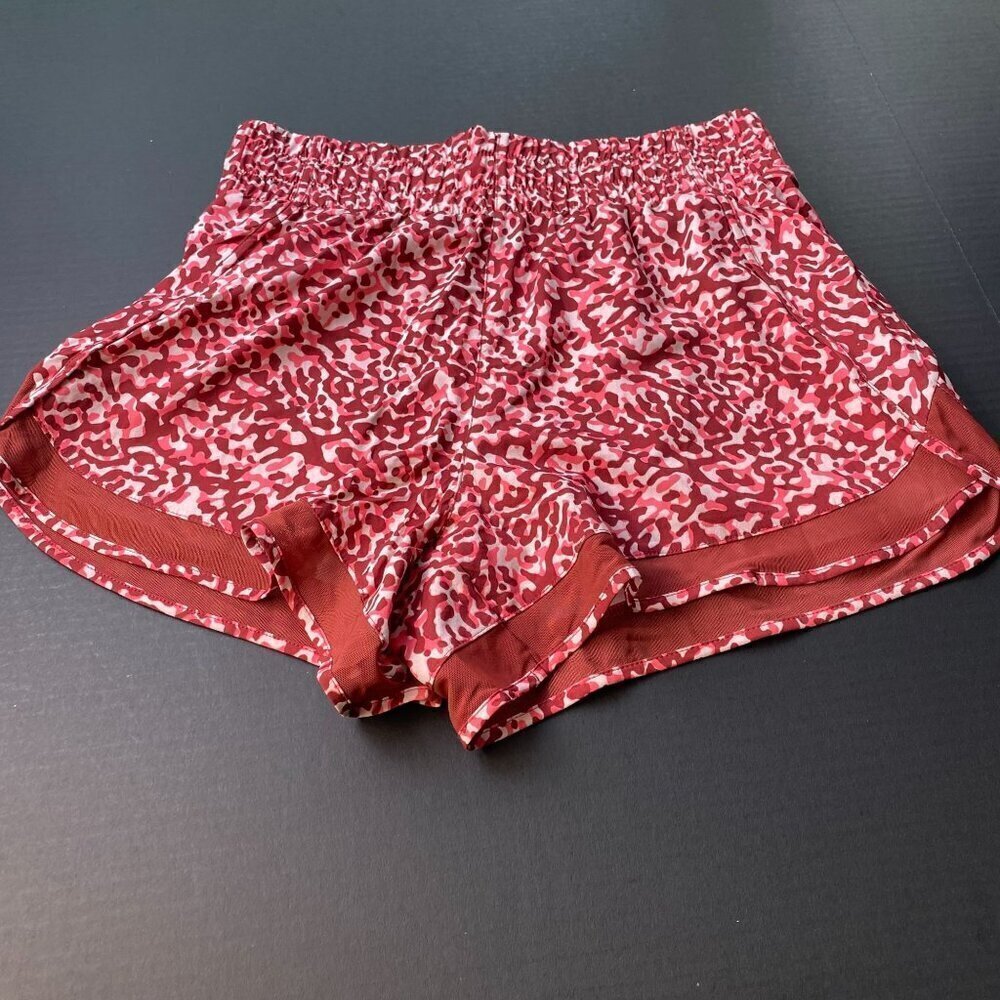 Athleta Red Patterned Athletic Shorts
